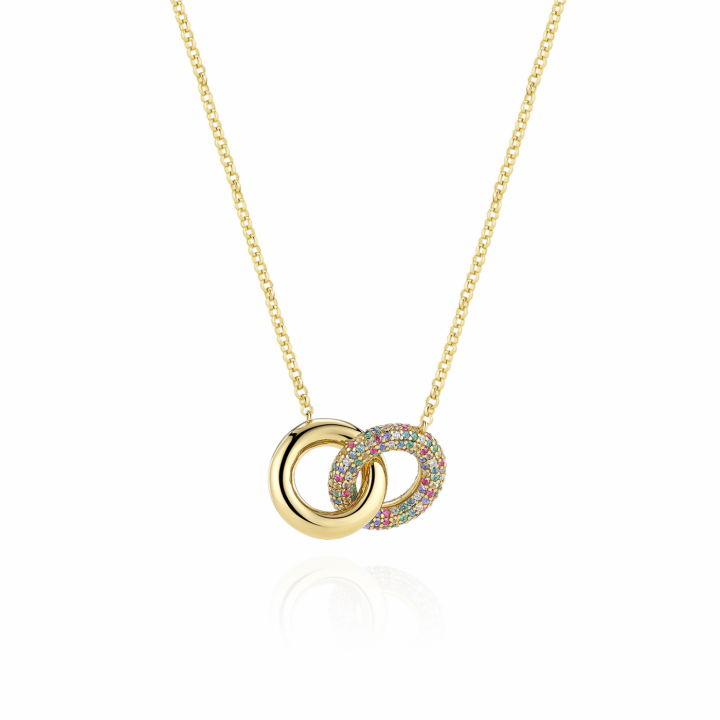 CARRARA DUE PICCOLO Necklace Gold i gruppen Halskæde / Guldhalskæde hos SCANDINAVIAN JEWELRY DESIGN (SJ-N2477-XCZ-YG)