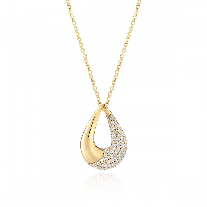 GLORENZA Necklace Gold i gruppen Halskæde / Guldhalskæde hos SCANDINAVIAN JEWELRY DESIGN (SJ-N2482-CZ-YG)