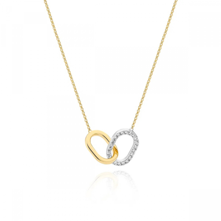 CAPIZZI DUE PICCOLO Necklace Gold/Silver i gruppen Halskæde / Guldhalskæde hos SCANDINAVIAN JEWELRY DESIGN (SJ-N42229-CZ-2YG)