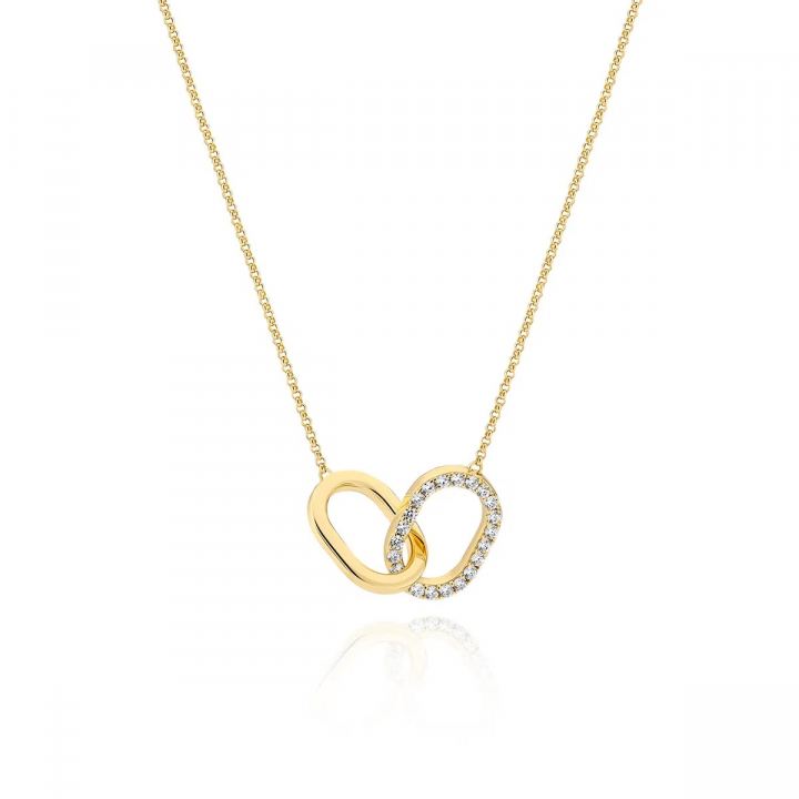 CAPIZZI DUE PICCOLO Necklace Gold i gruppen Halskæde / Guldhalskæde hos SCANDINAVIAN JEWELRY DESIGN (SJ-N42229-CZ-YG)