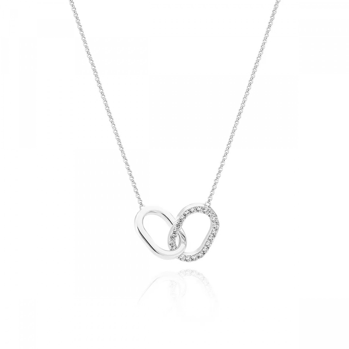 CAPIZZI DUE PICCOLO Necklace Silver i gruppen Halskæde / Sølvhalskæde hos SCANDINAVIAN JEWELRY DESIGN (SJ-N42229-CZ)