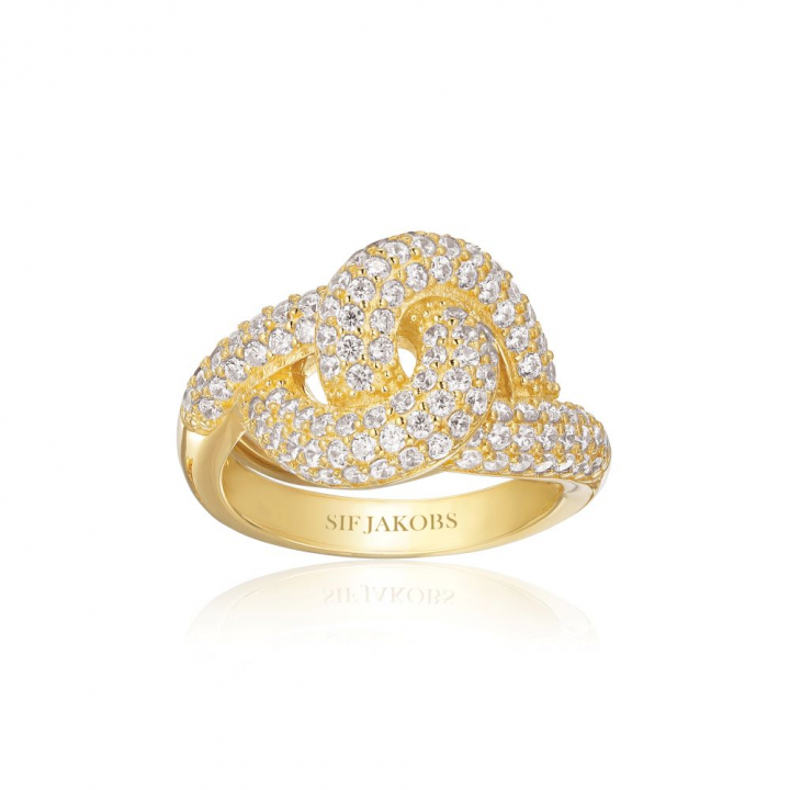 Imperia - 18k guldpläterad, med vita zirkoner Ring i gruppen Ringe / Guldringe hos SCANDINAVIAN JEWELRY DESIGN (SJ-R10752-CZ-YG)