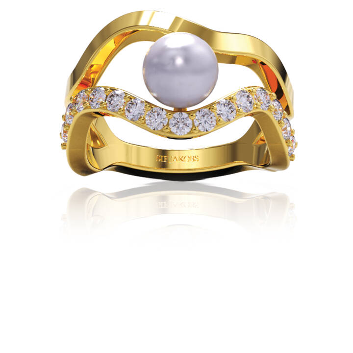 PONZA Ring Guld i gruppen Ringe / Perleringe hos SCANDINAVIAN JEWELRY DESIGN (SJ-R12363-PCZ-YG)