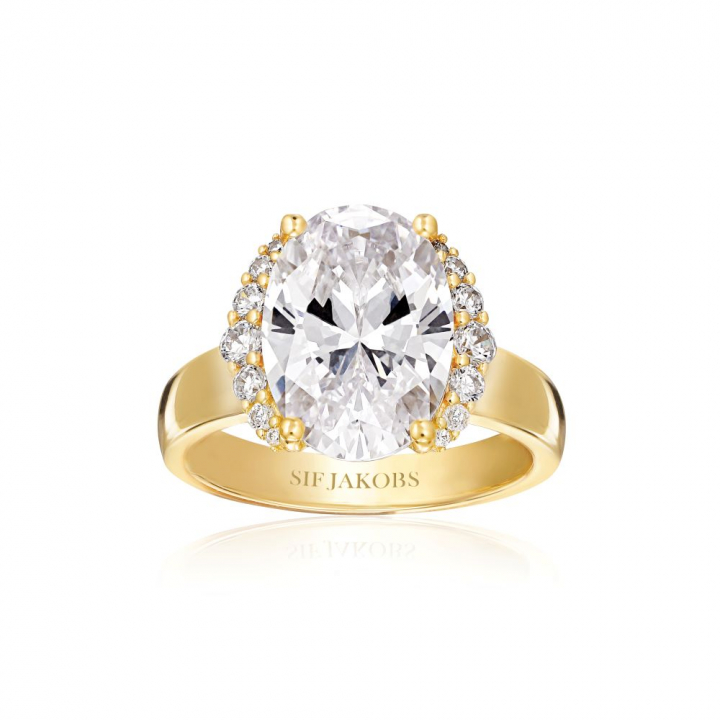 Product Image for Sif Jakobs Ellisse Grande - 18k guldpläterad, med vita zirkoner Ring 52