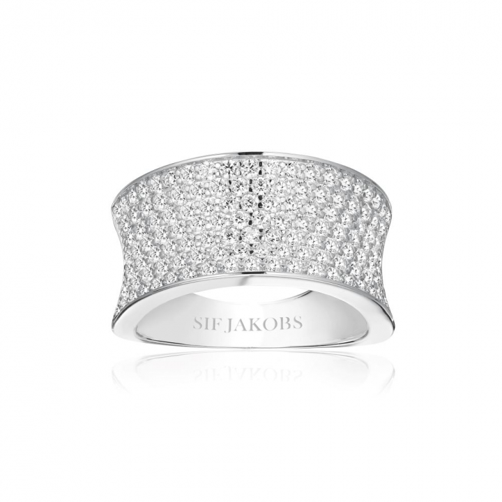 Feline Concavo - med vita zirkoner Ring i gruppen Ringe / Sølvringe hos SCANDINAVIAN JEWELRY DESIGN (SJ-R2393-CZ)