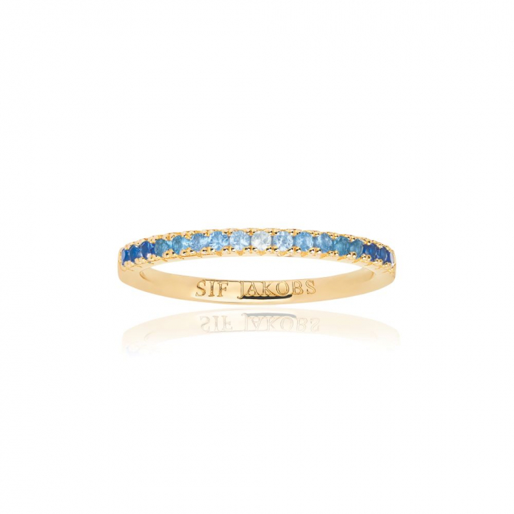 Ellera - 18k guldpläterad med zirkoner i blå och vit gradient Ring i gruppen Ringe / Guldringe hos SCANDINAVIAN JEWELRY DESIGN (SJ-R2869-GBL-YG)