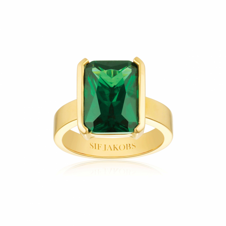 ROCCANOVA GRANDE Ring Grön zirkonia Guld i gruppen Ringe / Guldringe hos SCANDINAVIAN JEWELRY DESIGN (SJ-R42268-GCZ-YG)