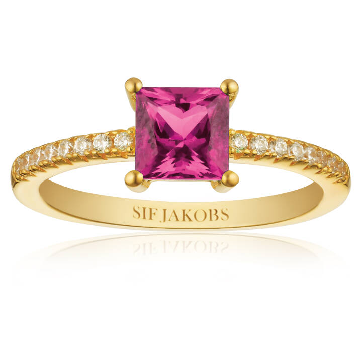ELLERA QUADRATO Ring Guld i gruppen Ringe / Guldringe hos SCANDINAVIAN JEWELRY DESIGN (SJ-R42280-PKCZ-YG)