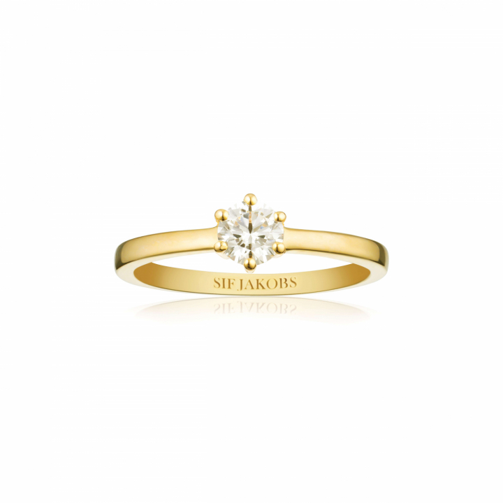Product Image for Sif Jakobs ELLERA UNO PIANURA GRANDE Ring Vita Zirkoner Guld 50