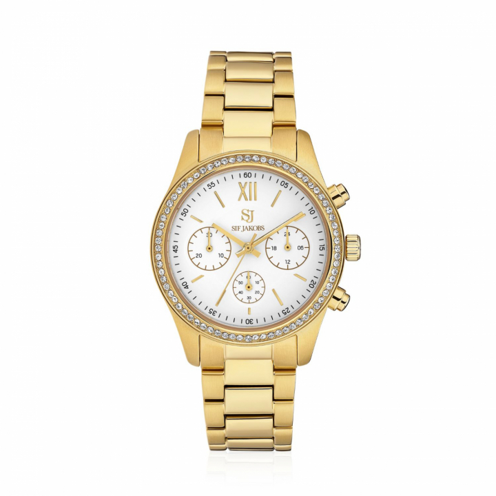 DOMENICA WATCH GOLD i gruppen Tilbehør / Ure hos SCANDINAVIAN JEWELRY DESIGN (SJ-W2409-CZ-YG)
