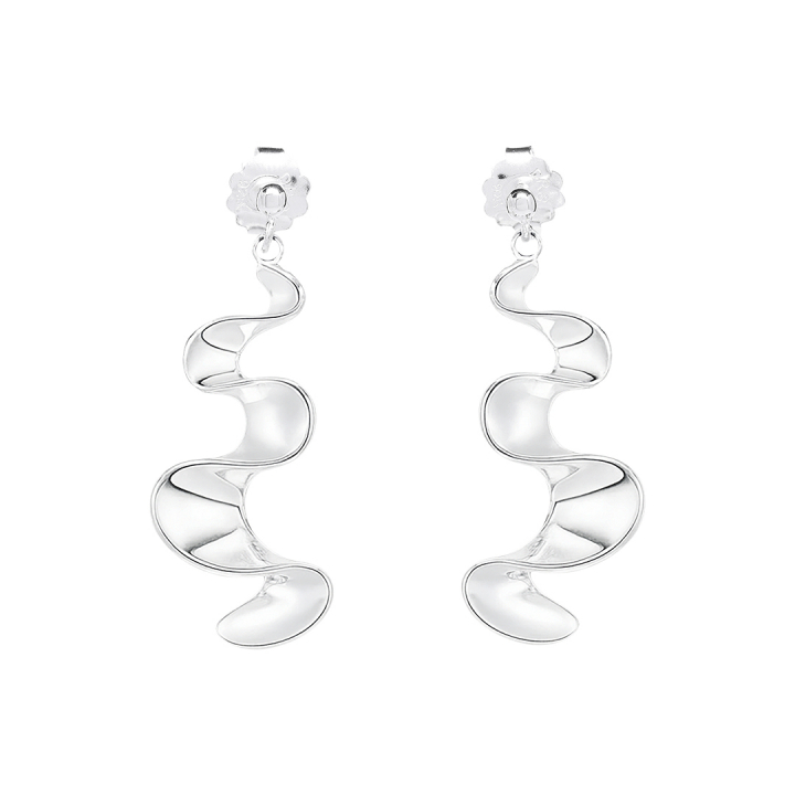 Water Flow Earrings Silver i gruppen Øreringe / Sølvøreringe hos SCANDINAVIAN JEWELRY DESIGN (WFW-E2M000-S)
