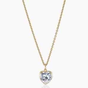 Crazy Diamond Heart Necklace Gold i gruppen Halskæde / Guldhalskæde hos SCANDINAVIAN JEWELRY DESIGN (gp184)