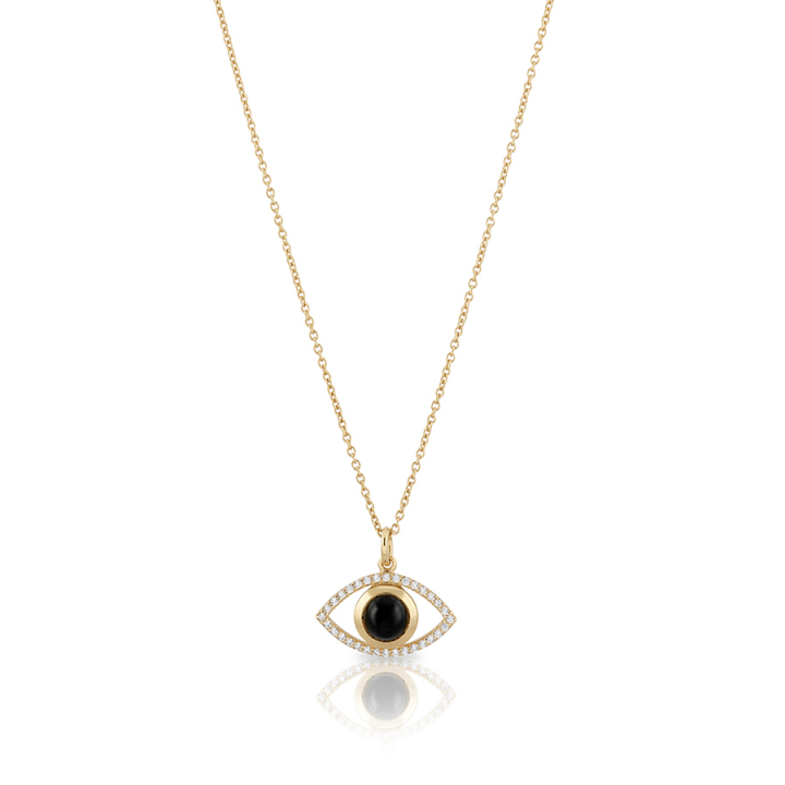 Devine eye Necklace - L (42+3cm) Gold i gruppen Halskæde / Guldhalskæde hos SCANDINAVIAN JEWELRY DESIGN (gp54)