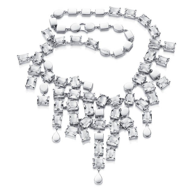 Crystal Rain Collier - Clear Halskæde Sølv