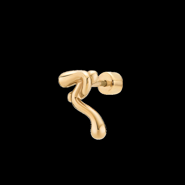 Powderpuff Stud Goldplated Silver (One)