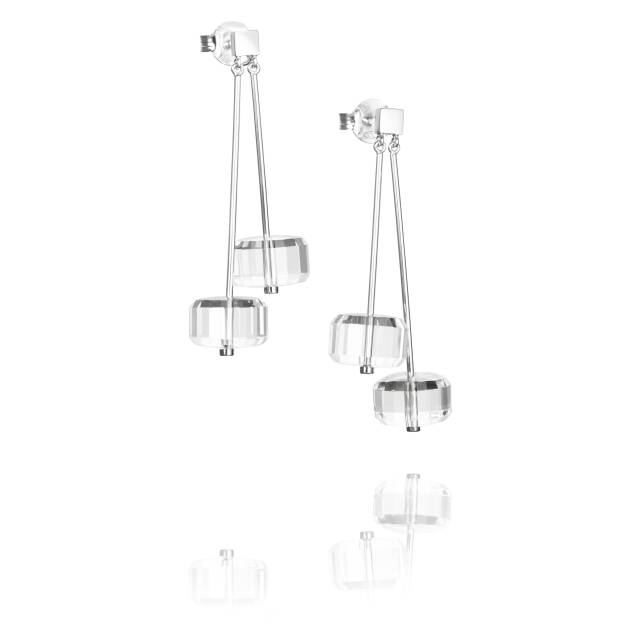 Crystal Disc Ørering Sølv