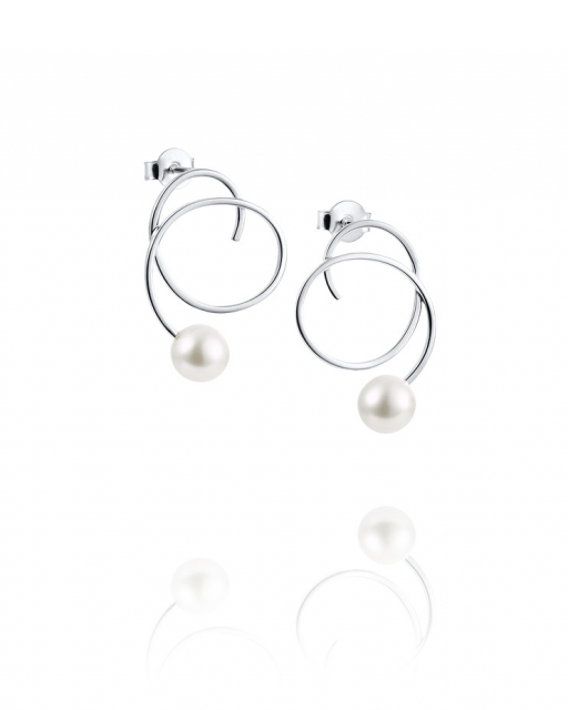 Little Curly Pearly Ørering Sølv