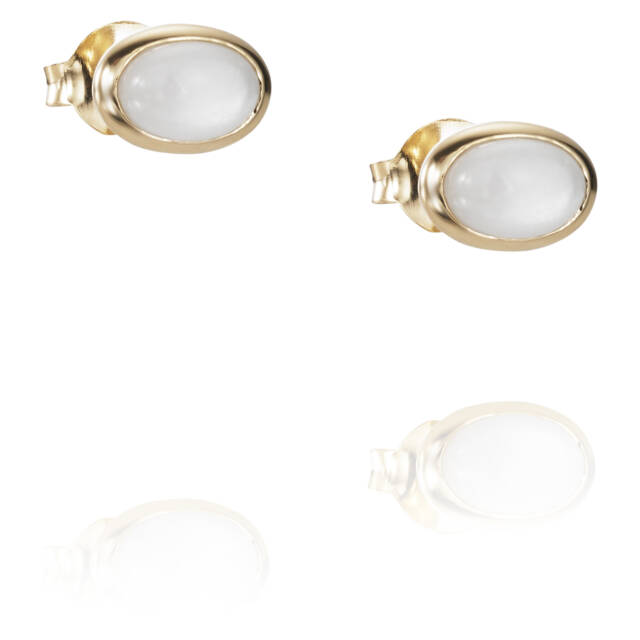 Love Bead - Moonstone Ørering Guld