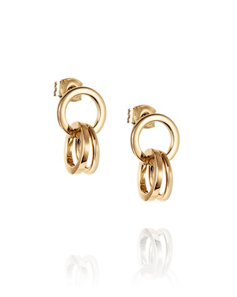 Messy rings ear Earrings Goldplated Silver