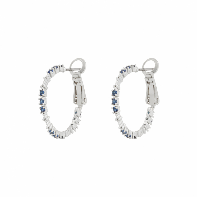 Copenhagen small ring ear Sølv/denim-Onesize