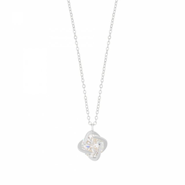 Sevilla pendant neck silver clear 45 cm