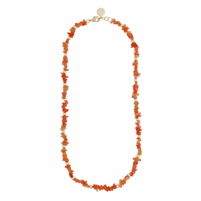Capri stone neck gold orange 42 cm