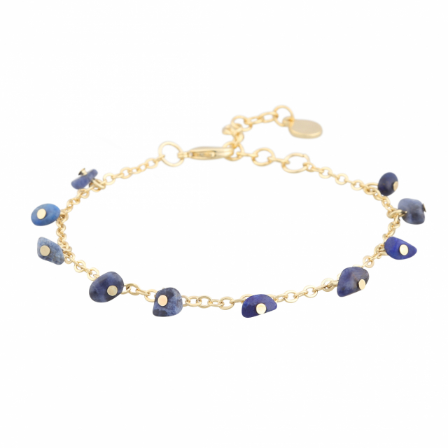 Capri stone charm brace gold blue