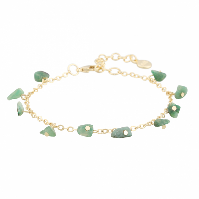 Capri stone charm brace gold green