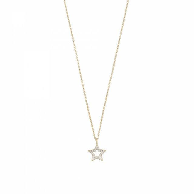 Wish pendant neck 42 Gold/clear-42cm