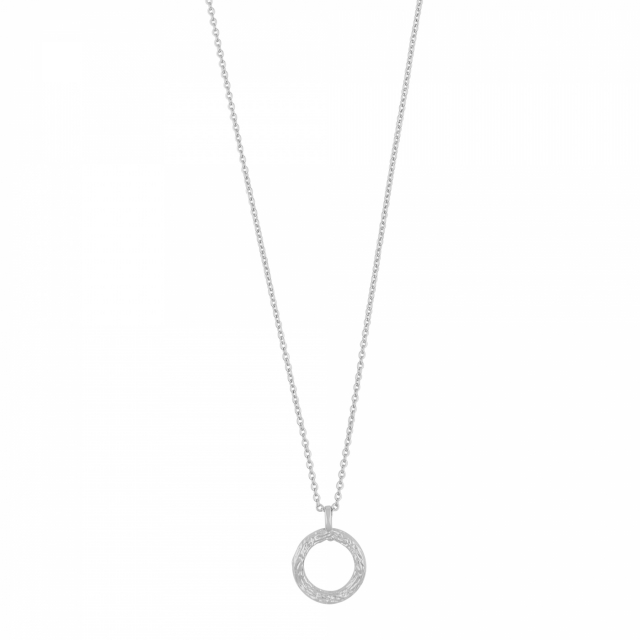 Oz round pendant neck 45 plain Sølv-45 cm