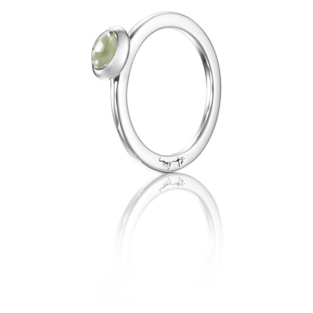 Love Bead Sølv - Green Quartz Ring Sølv