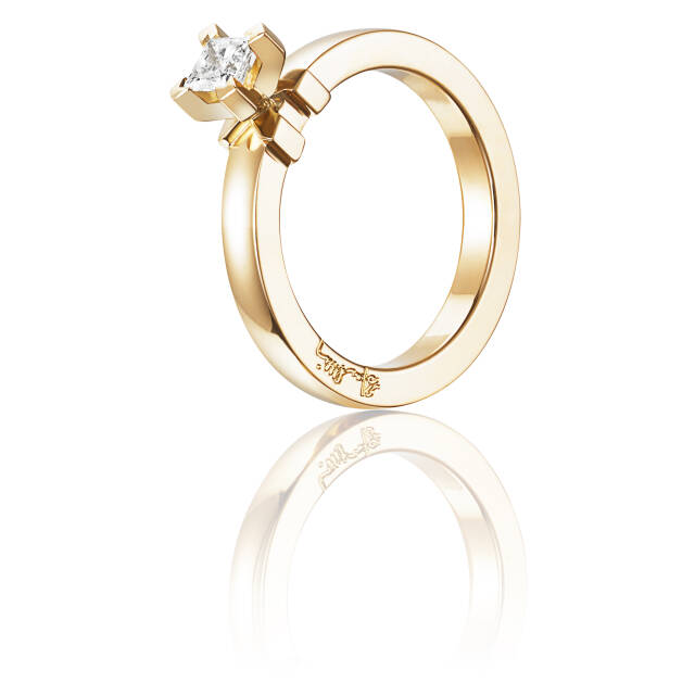 Dolce hvide Princess 0.30 ct diamant Ring Guld