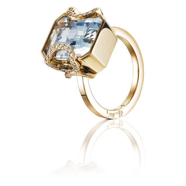 Little Magic Star - Aquamarine Ring Guld