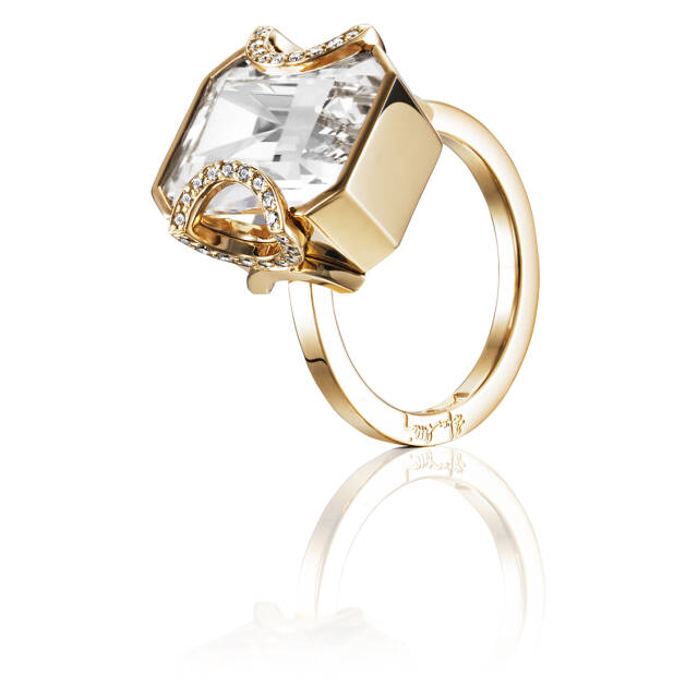 Little Magic Star - Crystal Quartz Ring Guld