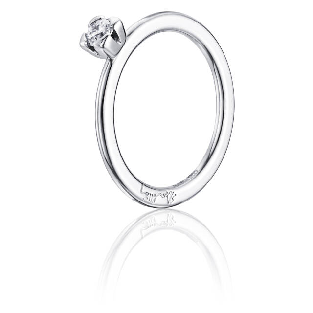 Love Bead Wedding 0.19 ct diamant Ring Hvidguld