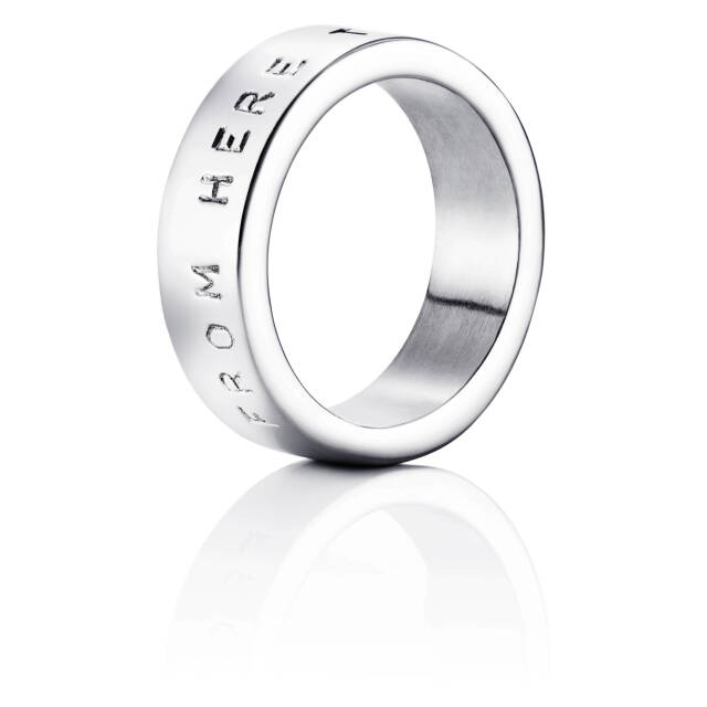 From Here To Eternity Stamped Ring Hvidguld
