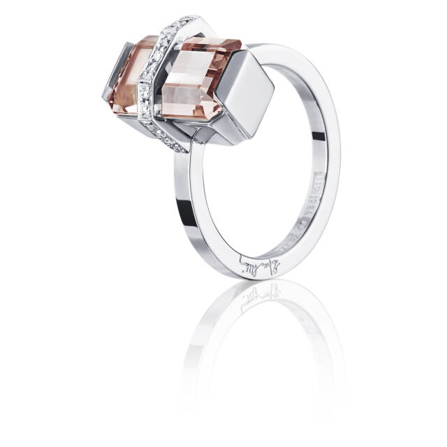 Little Bend Over - Morganite Ring Hvidguld