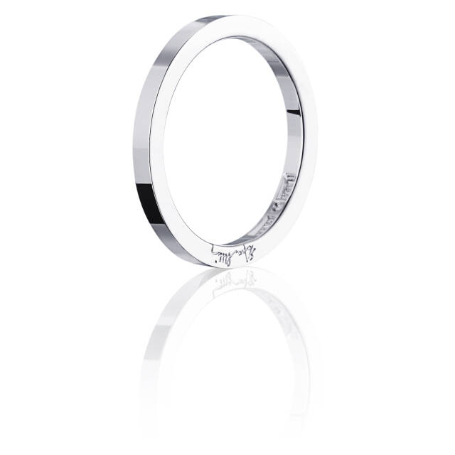 Plain & Signature Thin Ring Hvidguld