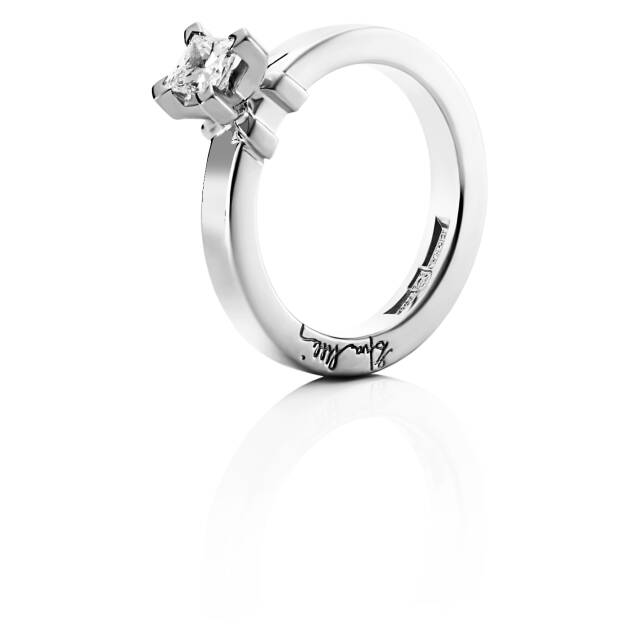 Dolce hvide Princess 0.40 ct diamant Ring Hvidguld