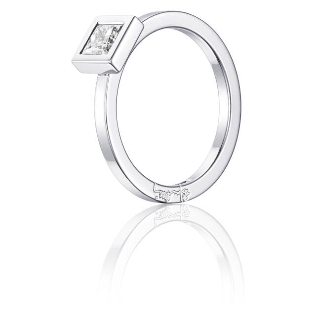 Princess Wedding Thin 0.40 ct diamant Ring Hvidguld