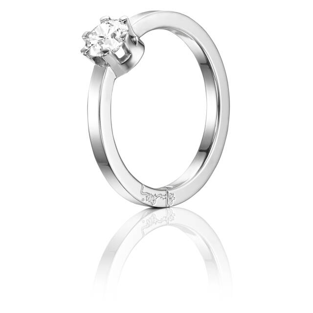 Crown Wedding 0.50 ct diamant Ring Hvidguld