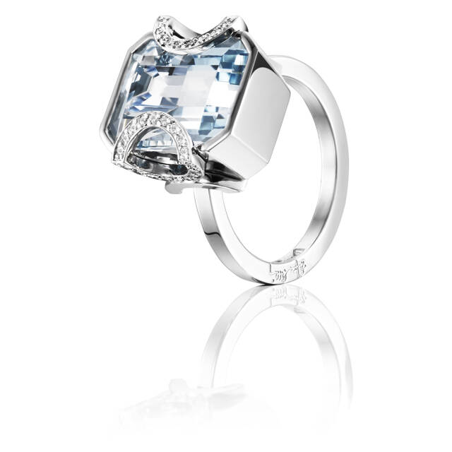 Little Magic Star - Aquamarine Ring Hvidguld