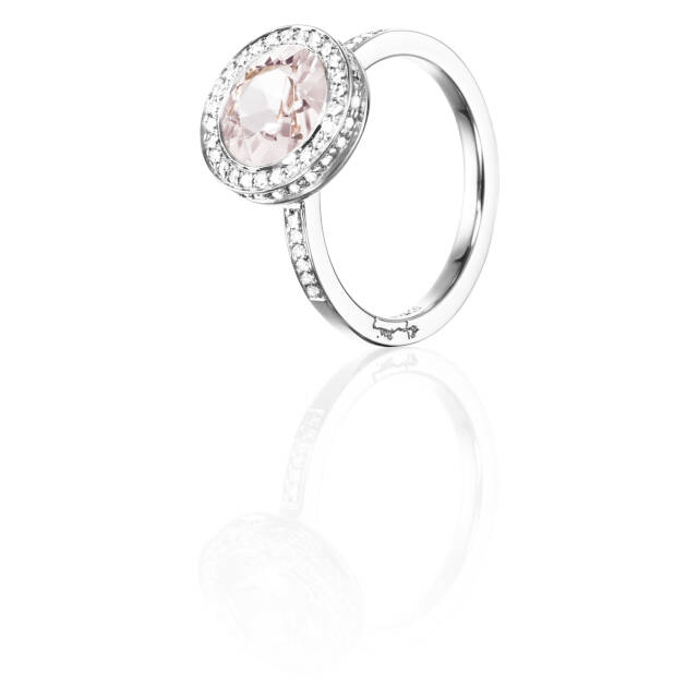 Halo - Morganite Ring Hvidguld