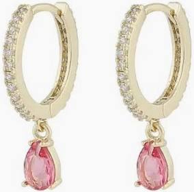 River ring pendant pink earrings