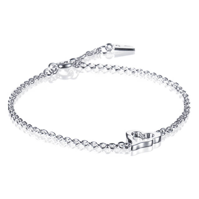 Mini Crazy Heart Armbånd Sølv 17-19 cm