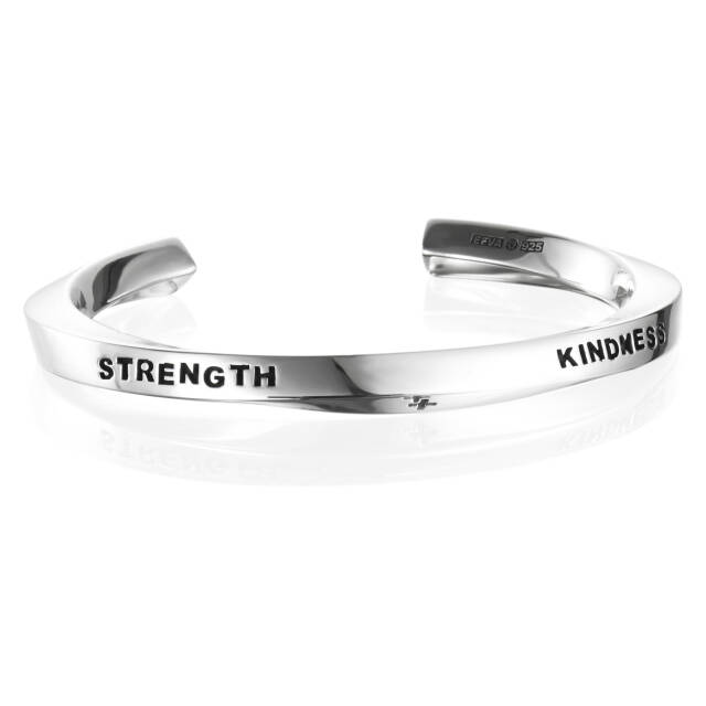 Strength & Kindness Cuff Armbånd Sølv