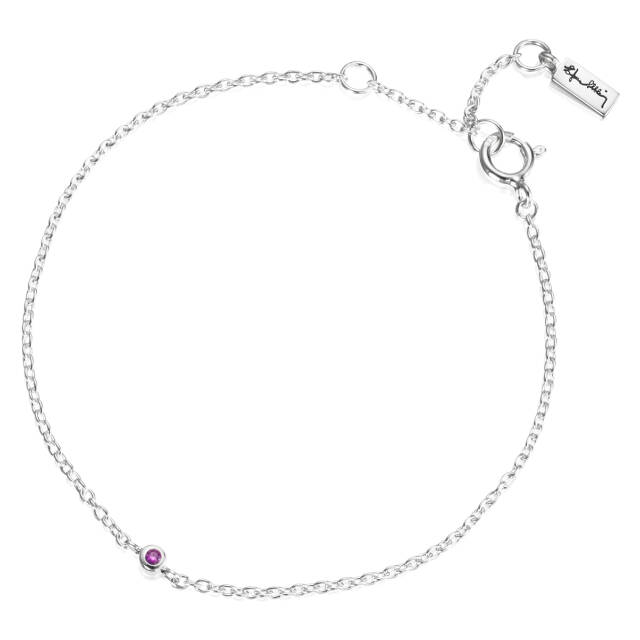 Micro Blink - Pink Sapphire Armbånd Sølv 16-19 cm