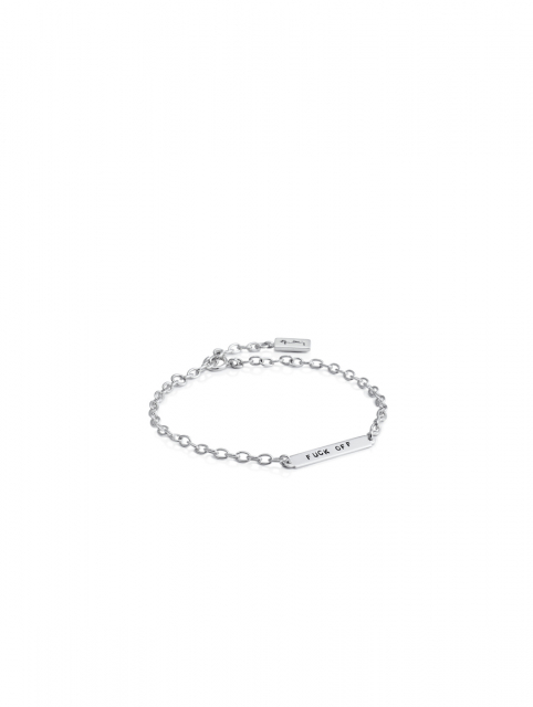 Power Plates Armbånd - Fuck Off Sølv 16-19 cm