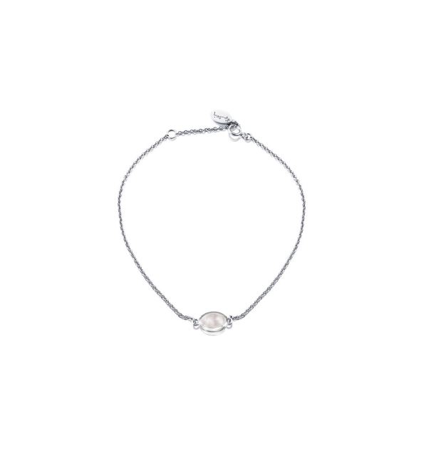 Love bead Bracelet Silver - rose quartz