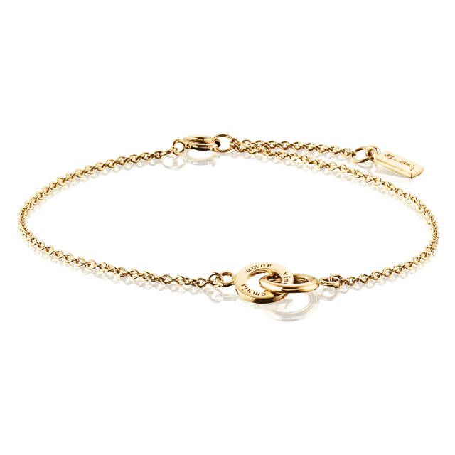 Mini Twosome Armbånd Guld 17-19 cm